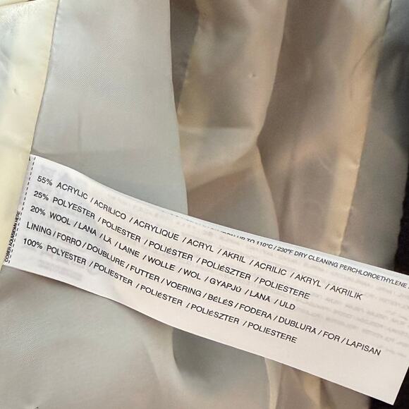 NEW MNG Mango Boucle Jacket Size Small Outerwear Wool Blend Black Convertible - Picture 9 of 10